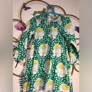 H&M Green Dress with White Floral Design